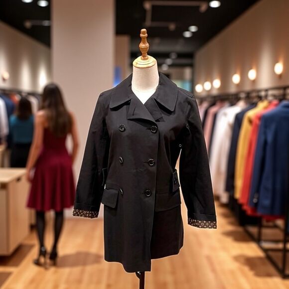 Louis Vuitton Elegant Black Trench Coat - Picture 1 of 10